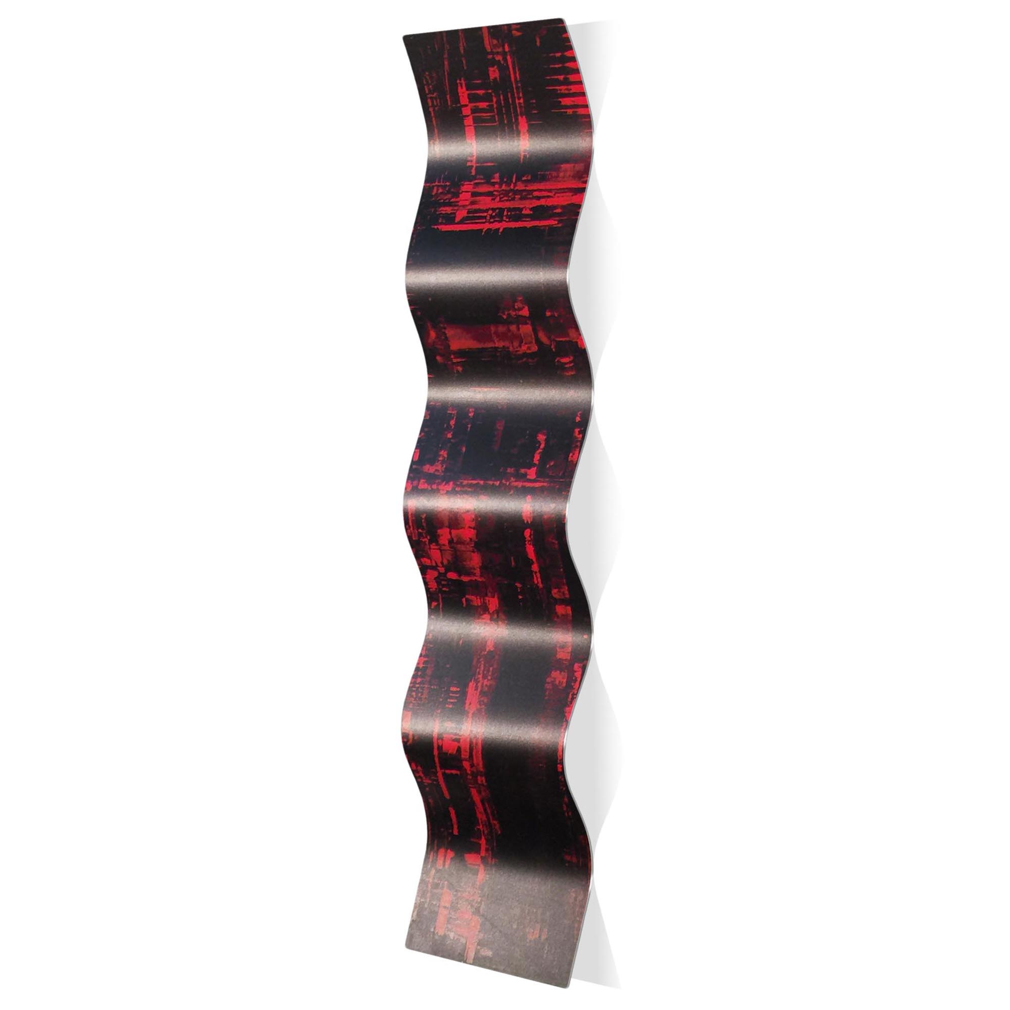 Aporia Red Wave 9.5x44in. Metal Eclectic Decor