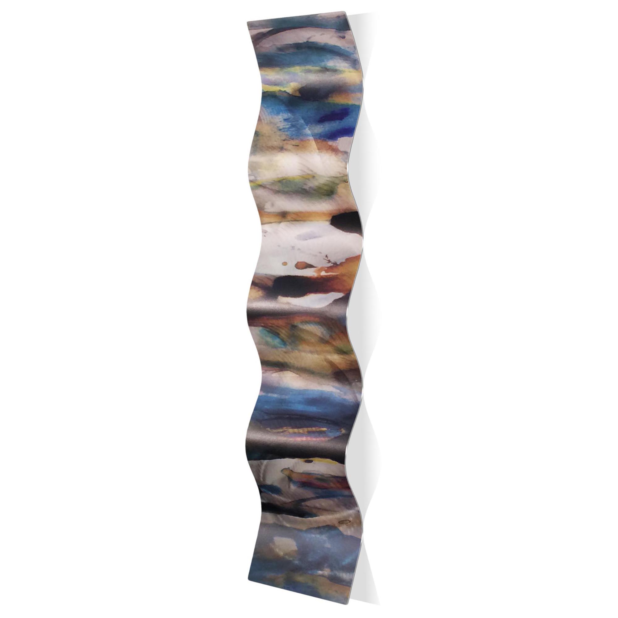 Watercolor Wave 9.5x44in. Metal Eclectic Decor
