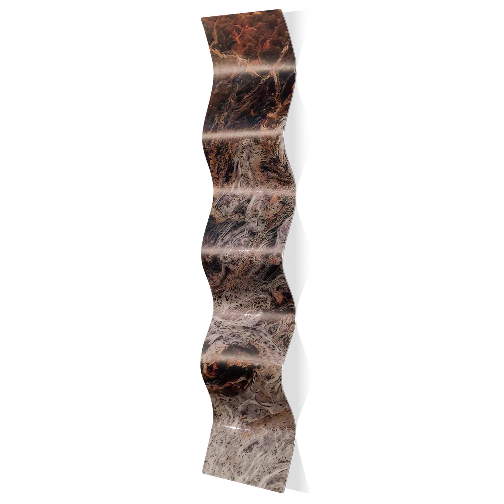 Storm Brown Wave 9.5x44in. Metal Eclectic Decor