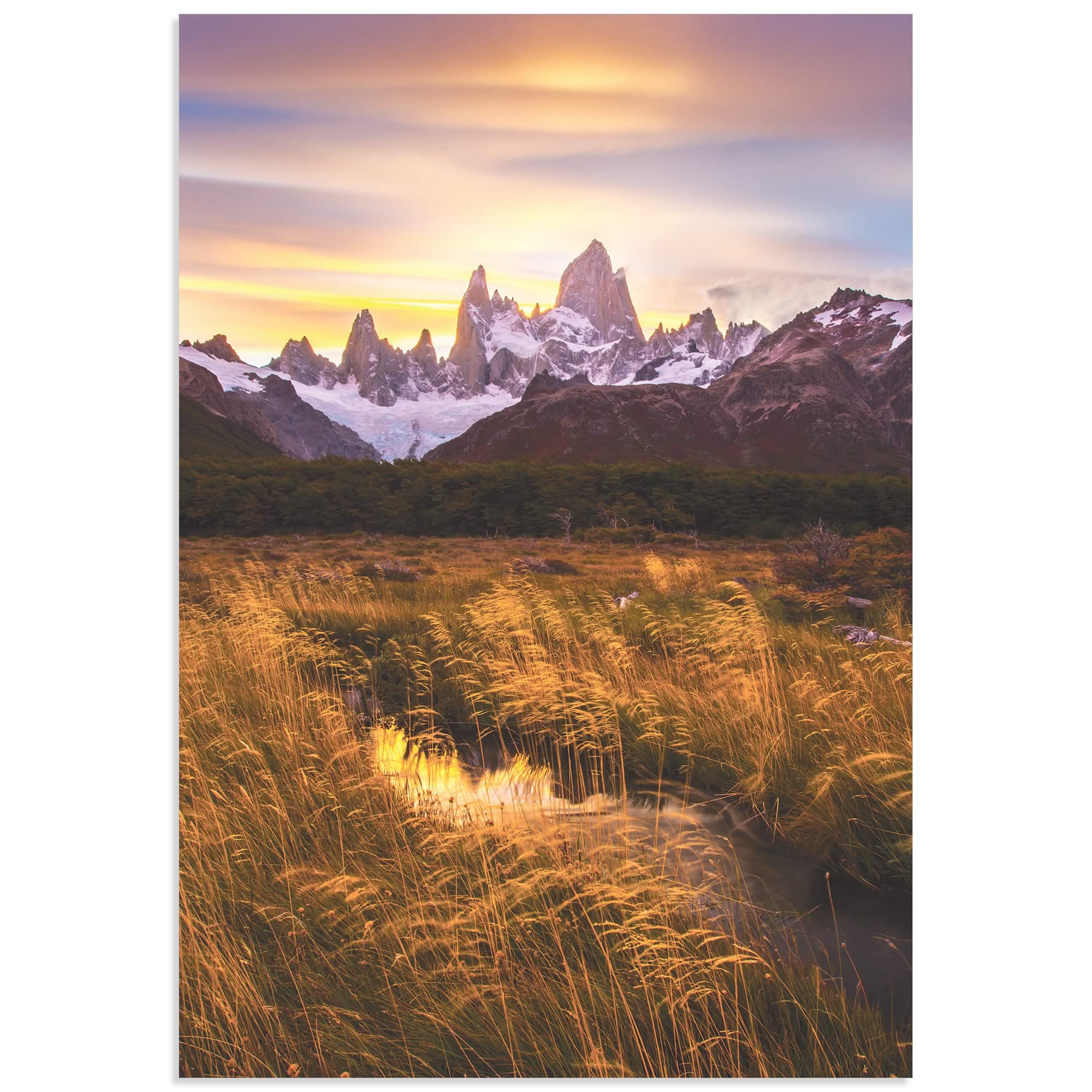 Fitz Roy at Golden Hour by Dianne Mao - Landscape Art on Metal or Acrylic